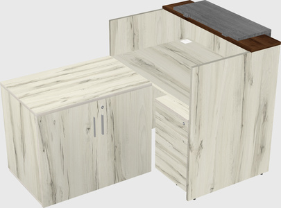 L-shaped modular reception