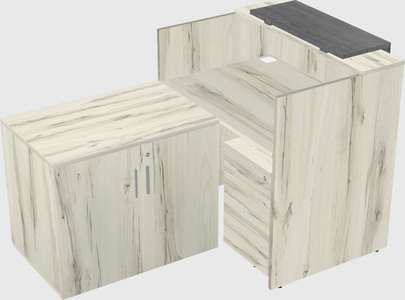 L-shaped modular reception
