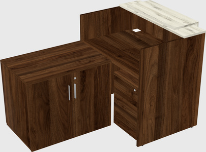 L-shaped modular reception