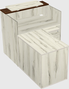 L-shaped modular reception