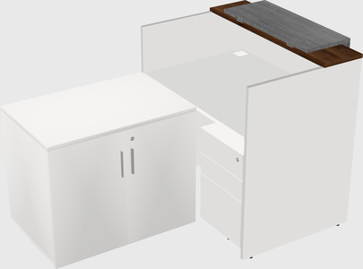 L-shaped modular reception