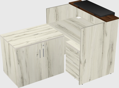L-shaped modular reception