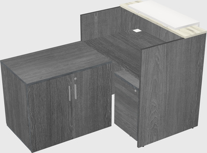 L-shaped modular reception