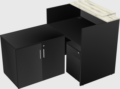 L-shaped modular reception
