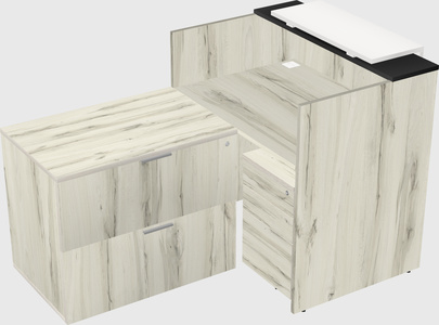 L-shaped modular reception