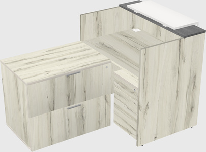 L-shaped modular reception