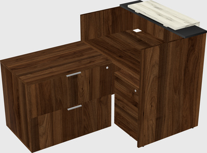 L-shaped modular reception