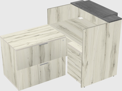 L-shaped modular reception