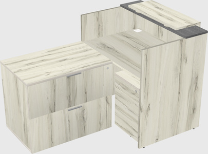 L-shaped modular reception