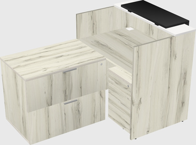 L-shaped modular reception