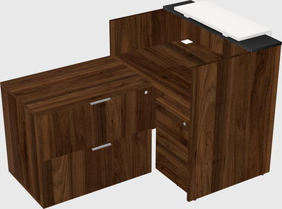 L-shaped modular reception