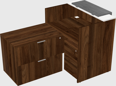 L-shaped modular reception