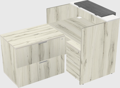 L-shaped modular reception
