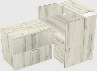 L-shaped modular reception