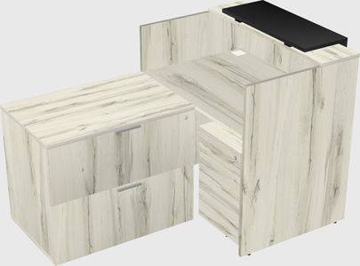 L-shaped modular reception