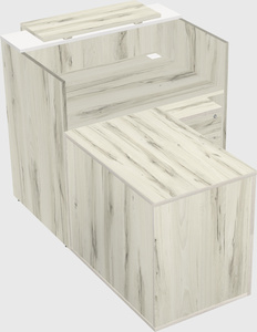 L-shaped modular reception