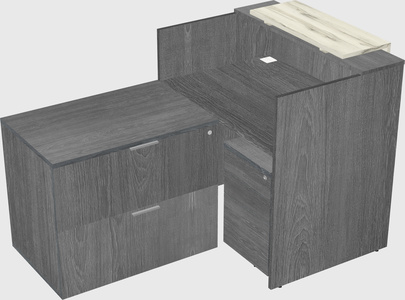 L-shaped modular reception