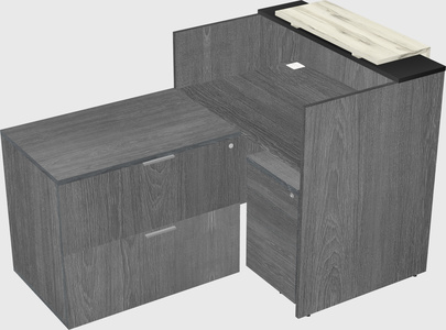 L-shaped modular reception