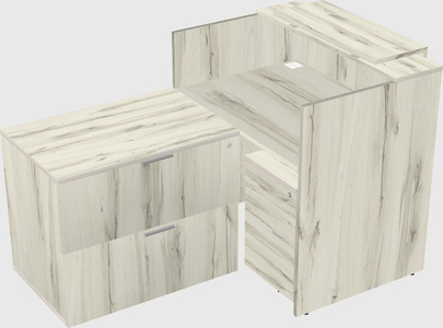 L-shaped modular reception