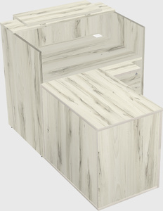 L-shaped modular reception