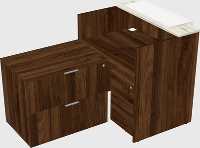 L-shaped modular reception