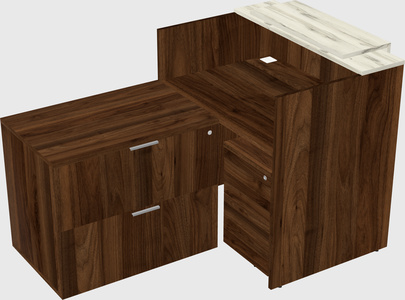 L-shaped modular reception