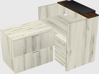 L-shaped modular reception