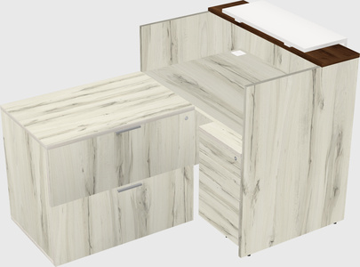 L-shaped modular reception