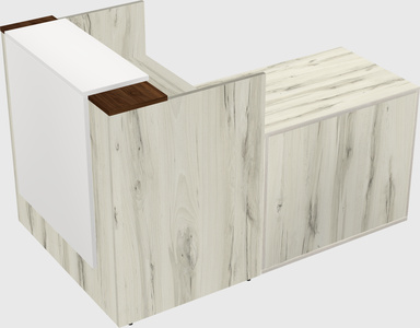 L-shaped modular reception