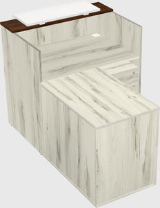 L-shaped modular reception