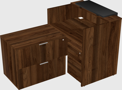 L-shaped modular reception