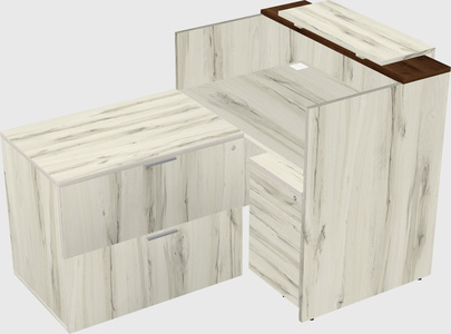 L-shaped modular reception