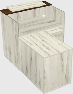 L-shaped modular reception
