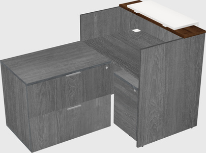 L-shaped modular reception