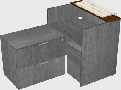L-shaped modular reception