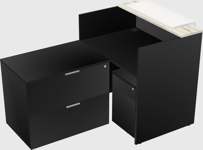 L-shaped modular reception