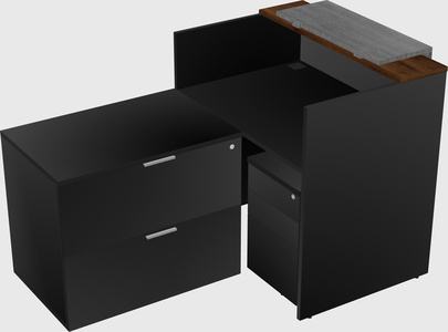 L-shaped modular reception