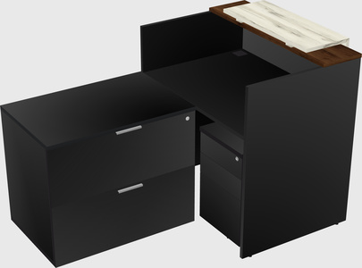 L-shaped modular reception
