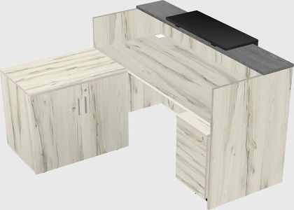L-shaped modular reception