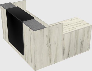 L-shaped modular reception