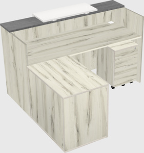 L-shaped modular reception
