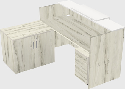 L-shaped modular reception