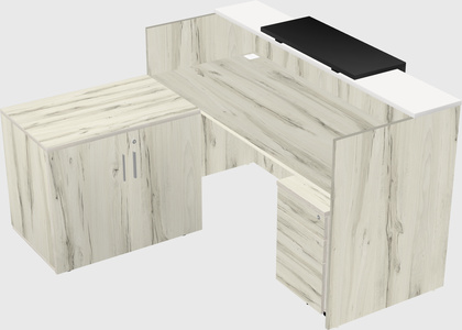L-shaped modular reception