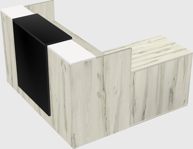 L-shaped modular reception