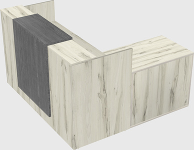 L-shaped modular reception