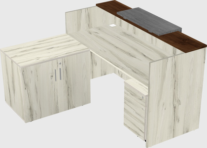 L-shaped modular reception