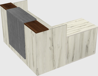 L-shaped modular reception