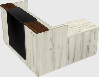 L-shaped modular reception
