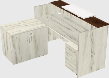 L-shaped modular reception