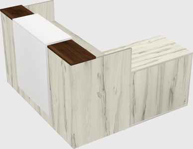 L-shaped modular reception